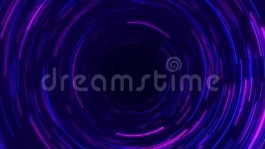 蓝色和紫色抽象圆形放射线背景。